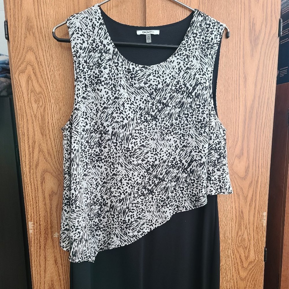 DKNYC Black animal print dress, xl